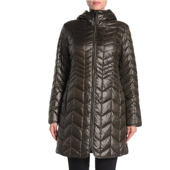 Kenneth Cole New York Hooded Quilted Puffer Coat - Picture 1 of 4